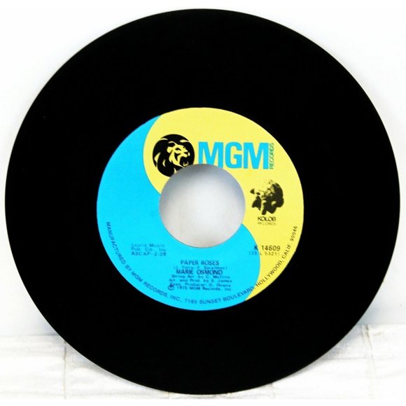VTG 1973 Marie Osmond Paper Roses/Least of All You MGM Records Vinyl Single LP - Picture 3 of 3